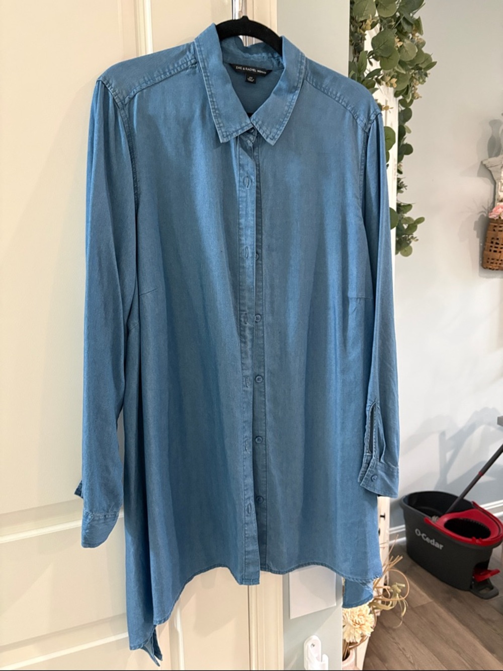 Zac & Rachel Light Blue Denim Button-Up Tunic